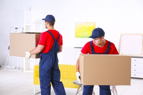 Professional home moving team planning a move in Bow