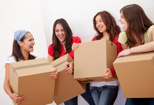 Mover reviewing site safety before unloading items