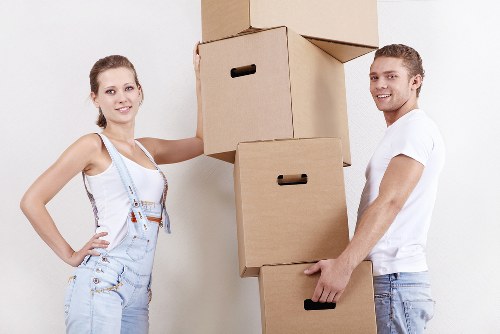 Packing office furniture and equipment for a Bow relocation