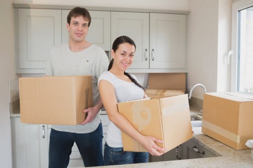Careful loading of furniture for a student move in East London
